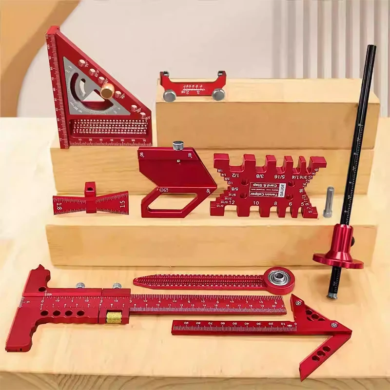 Woodworking Free Plans - Meetinstrumentenset voor houtbewerking met opbergdoos Hulpset