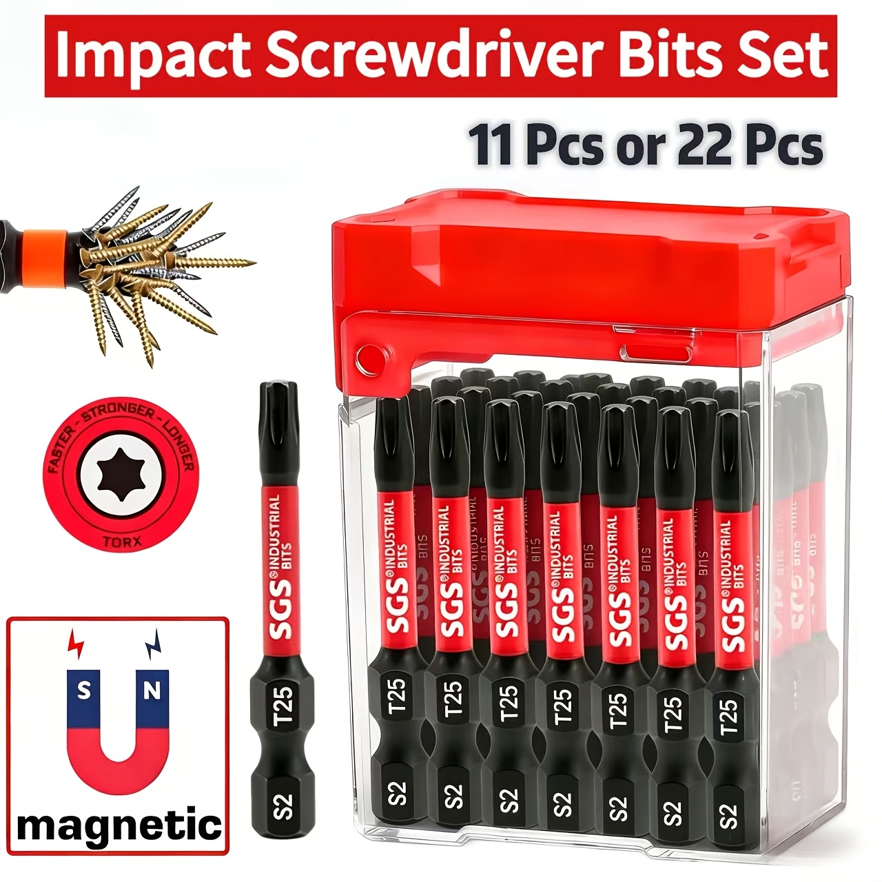 Woodworking Asmr - 11/22-delige T25 Torx magnetische schroevendraaierbitset, 50