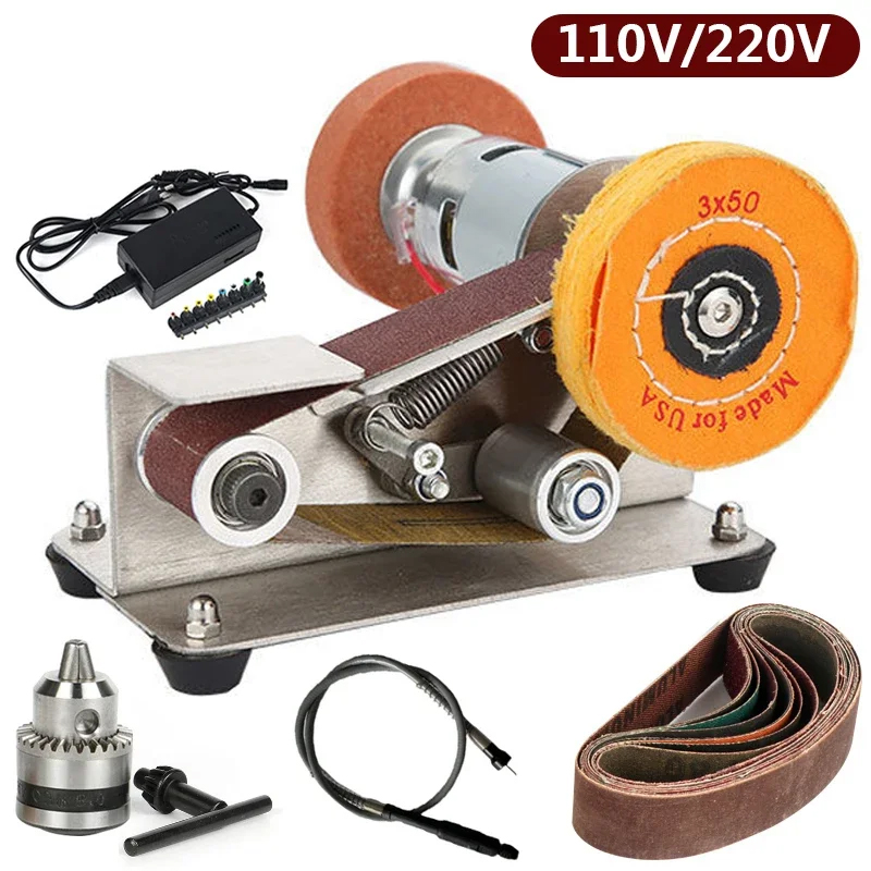 Woodworking Asmr - Multifunctionele roestvrijstalen mini-schuurbandmachine Vaste hoek polijstmachine