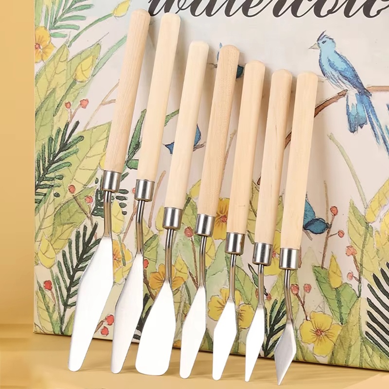 Drawknife Blade - 7 stks/set roestvrijstalen olieverfschilderij messenset kunstenaar