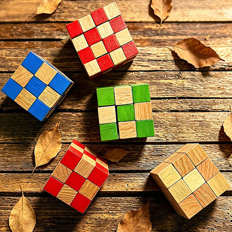 Woodworking Hobby - Vierkante Slangenkubus Houten Breinbreker Puzzels voor
