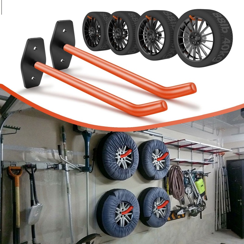 Woodworking Warehouse - Zware wandbevestigde bandenopberghaken antislip fietsenhanger metalen