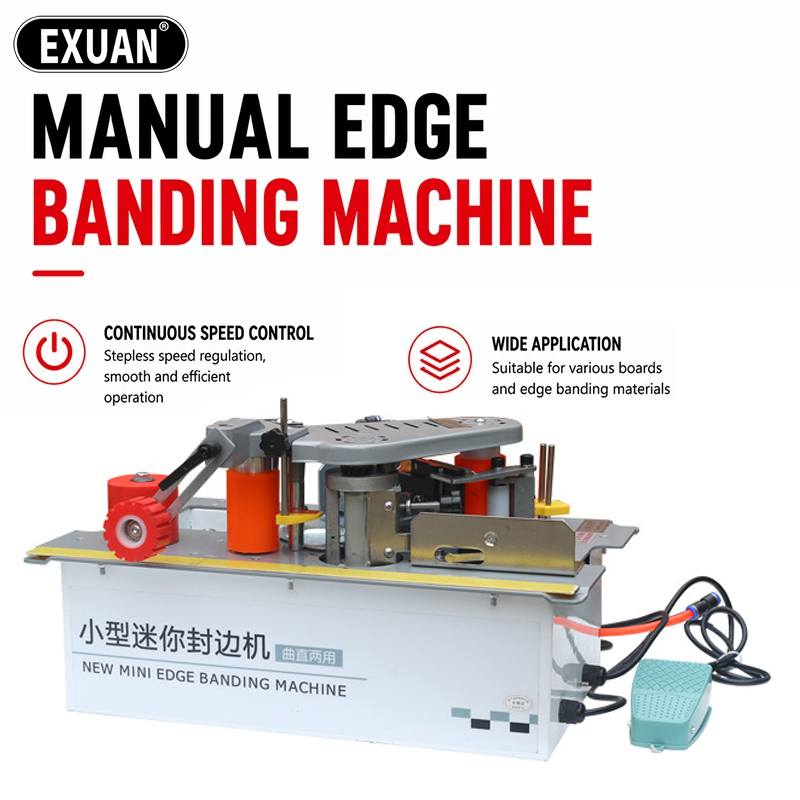 Woodworking Edge - Handmatige kantenaanlijmmachine met traploze snelheidsregeling, draagbare