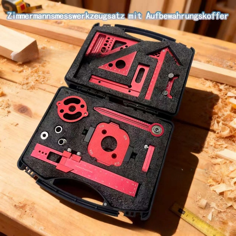 Woodworking Free Plans - Houtbewerkingsmeetgereedschapset met opbergdoos, projectplanning, lay-out, plankverbindingshulpmiddelset