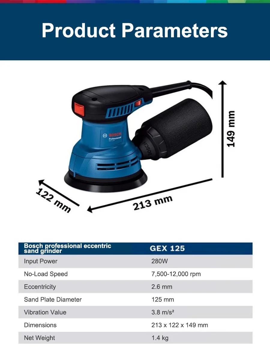 Bosch GEX125 280W Multifunctio - Woodworking Machines recensie en prijs