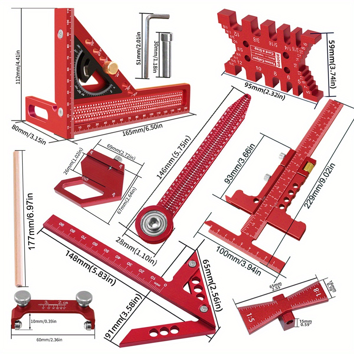 10-delige timmermansmeetset me - Woodworking Free Plans recensie en prijs